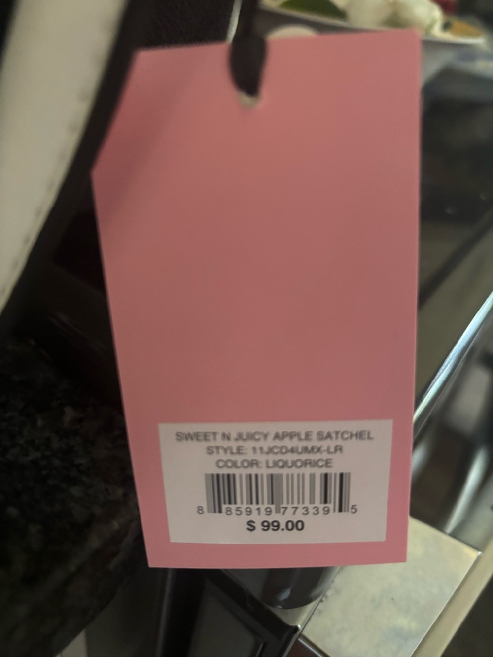 NWT Exclusive Juicy Couture Black Satchel w/ Strawberry Coin Purse & White Trim! - Picture 2 of 5